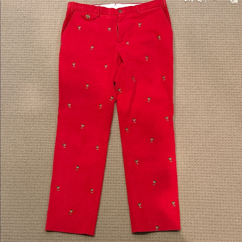 J. McLaughlin Men’s Size 38 Martini or Christmas Embroidered Corduroy